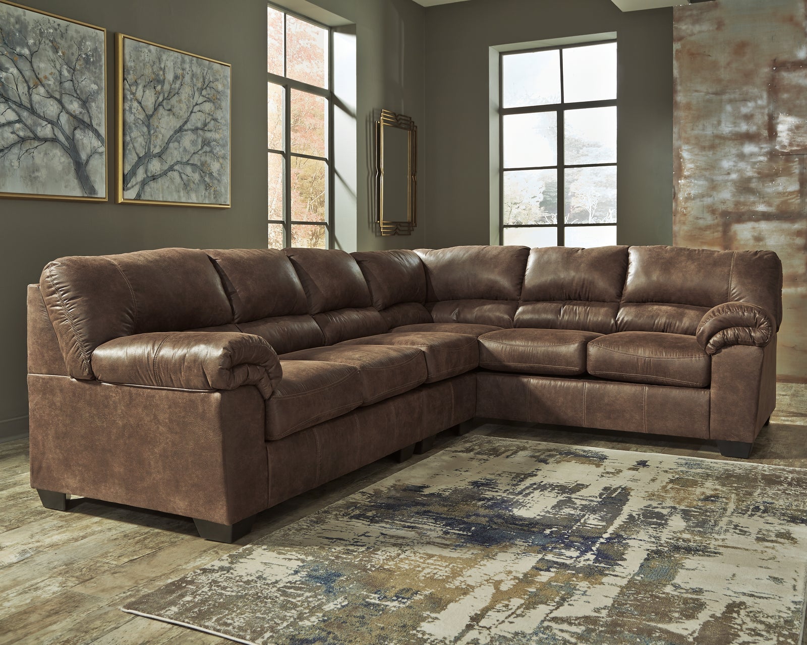 Bladen Coffee 3-Piece Sectional With Ottoman