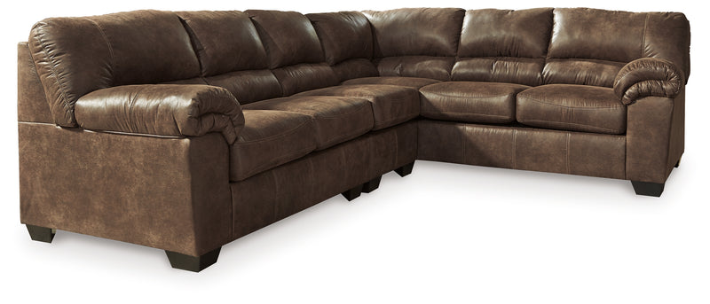 Bladen Coffee Faux Leather 3-Piece Sectional