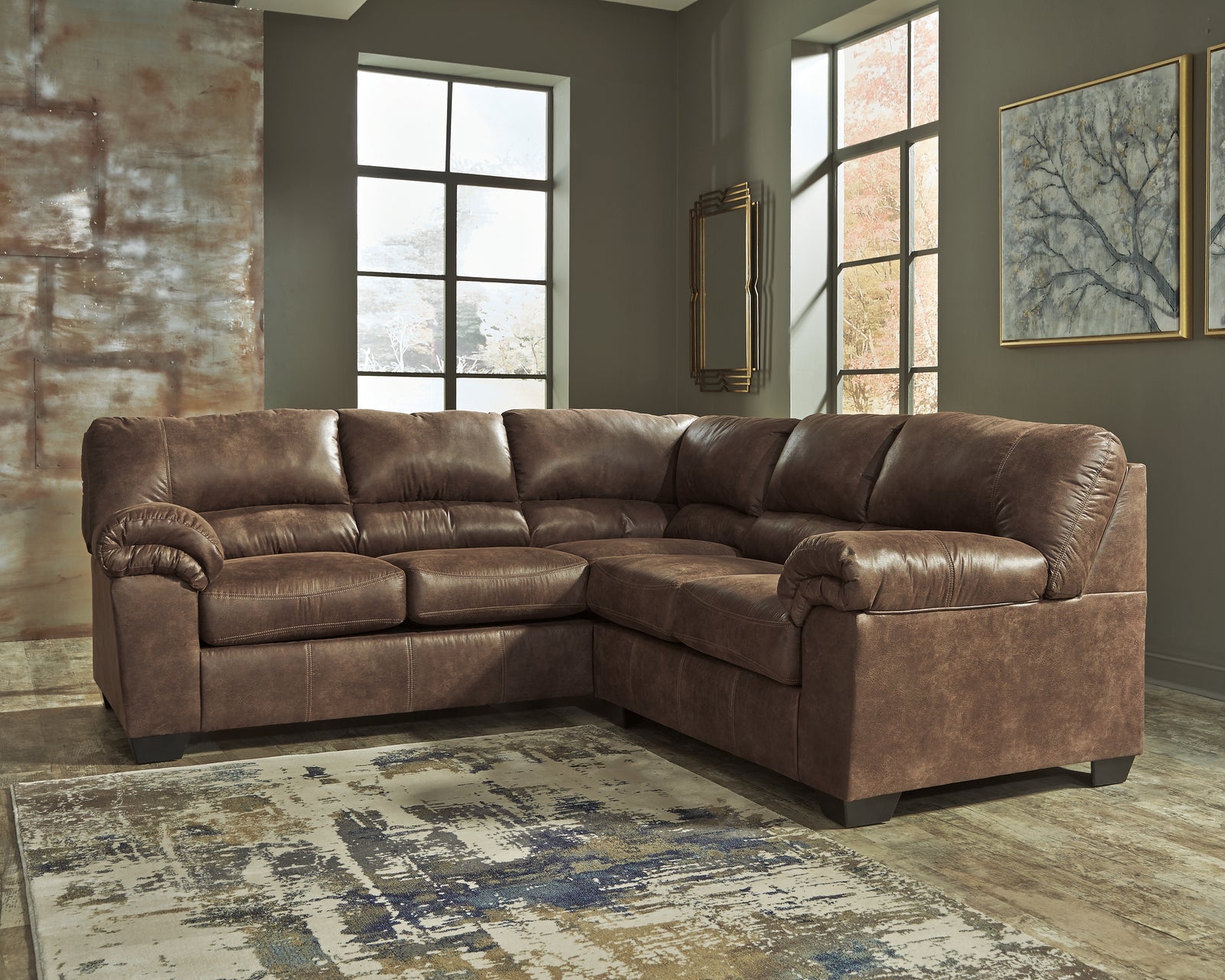 Bladen Coffee Faux Leather 2-Piece Sectional 12020S2