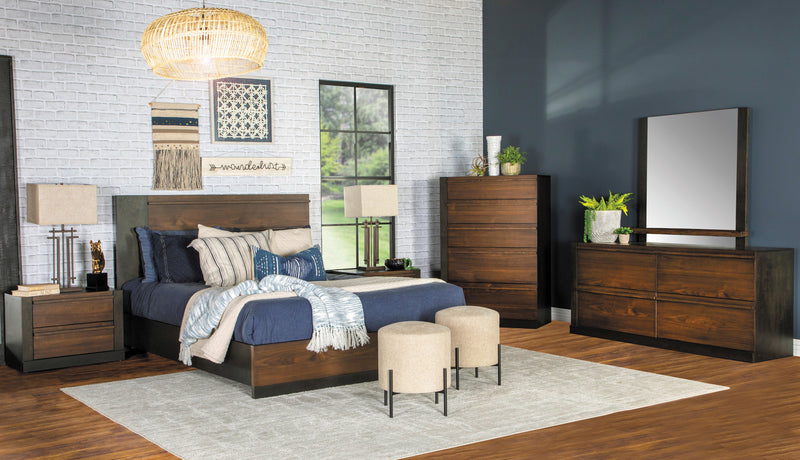 Azalia Black And Walnut Rectangular Panel Bedroom Set