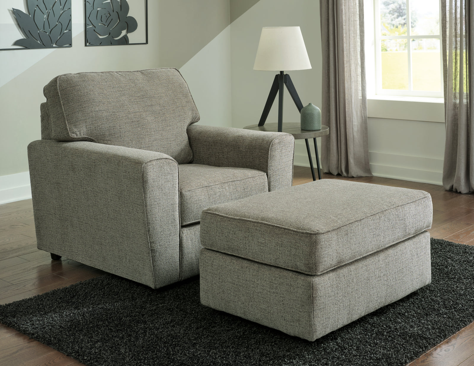 Cascilla Pewter Chair And Ottoman