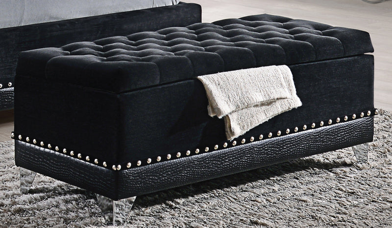 Barzini Black And Grey Upholstered Bedroom Set
