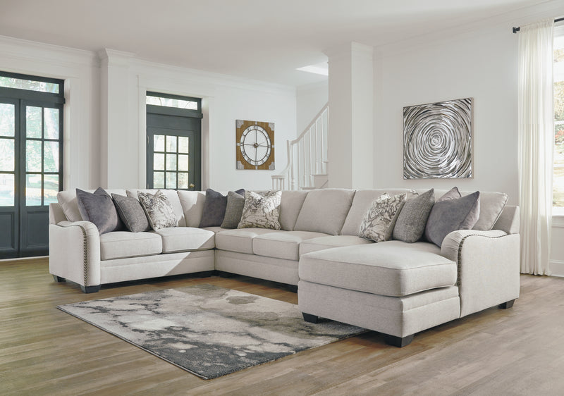 Dellara Chalk Chenille 5-Piece Sectional With Chaise 32101S8