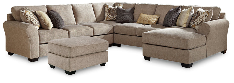 Pantomine Driftwood 5-Piece Sectional With Ottoman