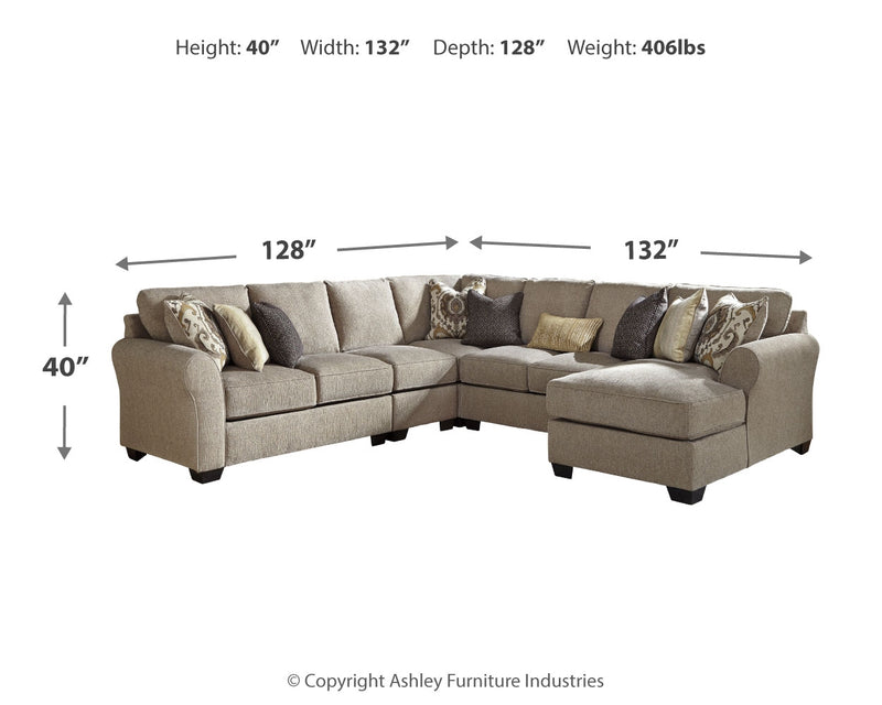 Pantomine Driftwood 5-Piece Sectional With Ottoman