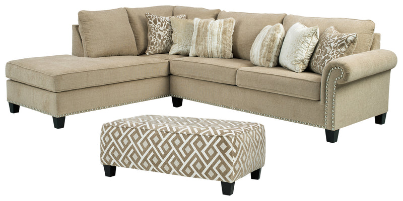 Dovemont Putty 2-Piece Sectional With Ottoman