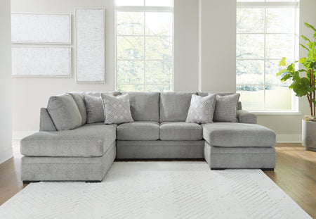 Casselbury Cement Velvet 2-Piece Sectional With Chaise 52906S2