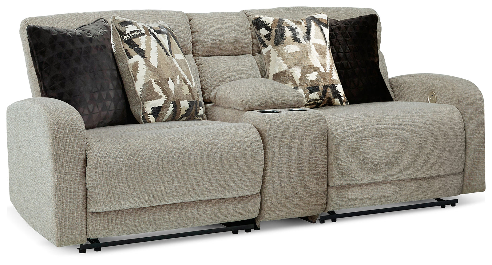 Colleyville Stone Chenille 3-Piece Power Reclining Sectional