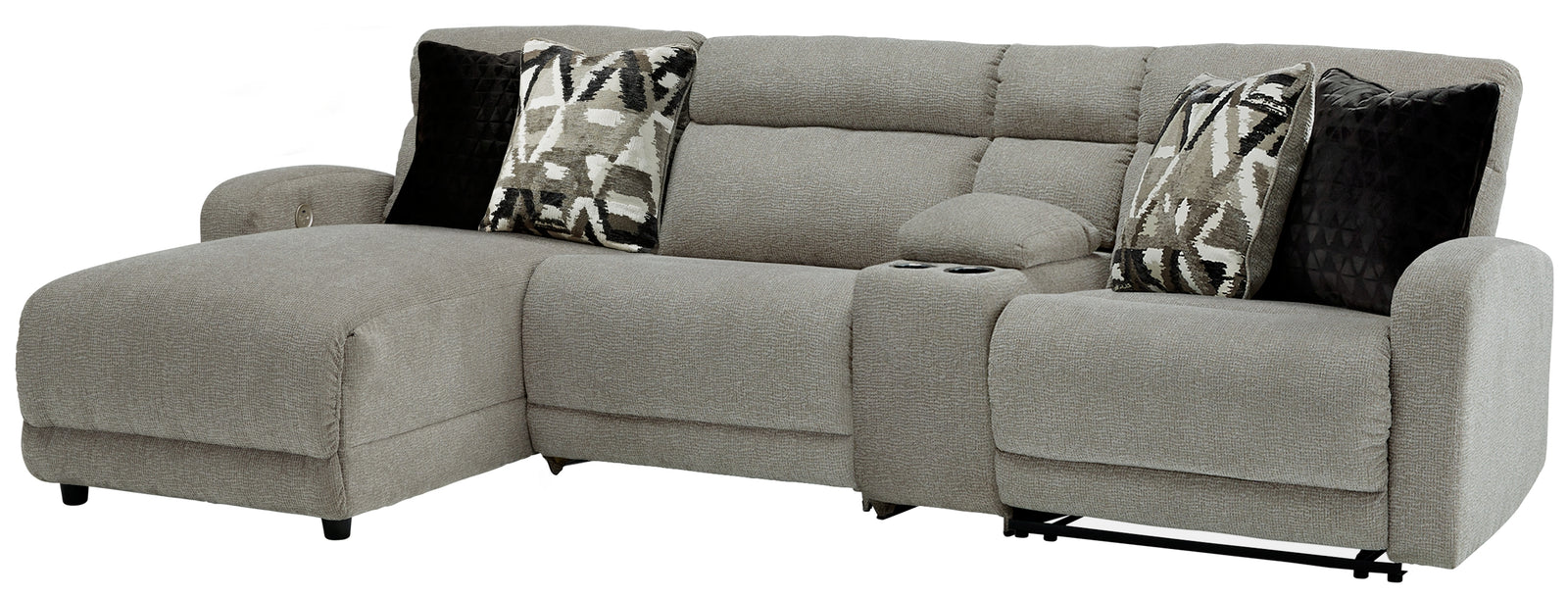Colleyville Stone Chenille 4-Piece Power Reclining Sectional With Chaise 54405S5