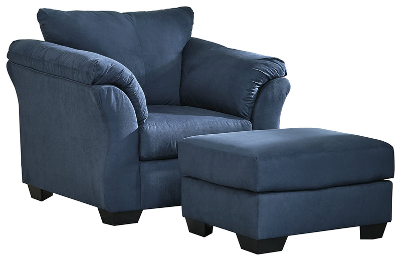 Darcy Blue Chair And Ottoman