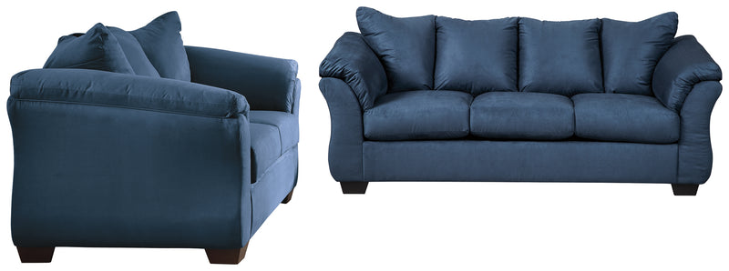 Darcy Blue Sofa And Loveseat