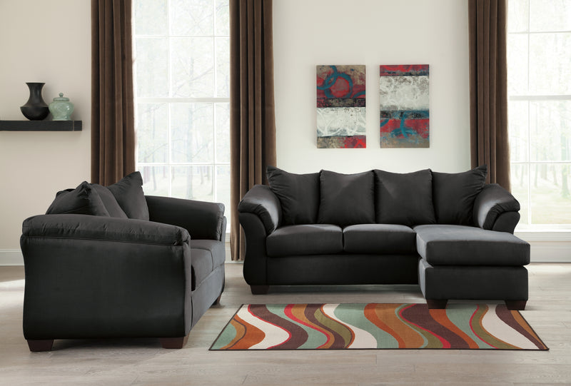 Darcy Black Sofa Chaise And Loveseat