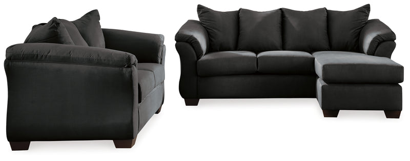 Darcy Black Sofa Chaise And Loveseat