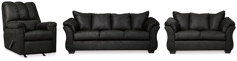 Darcy Black Sofa, Loveseat And Recliner