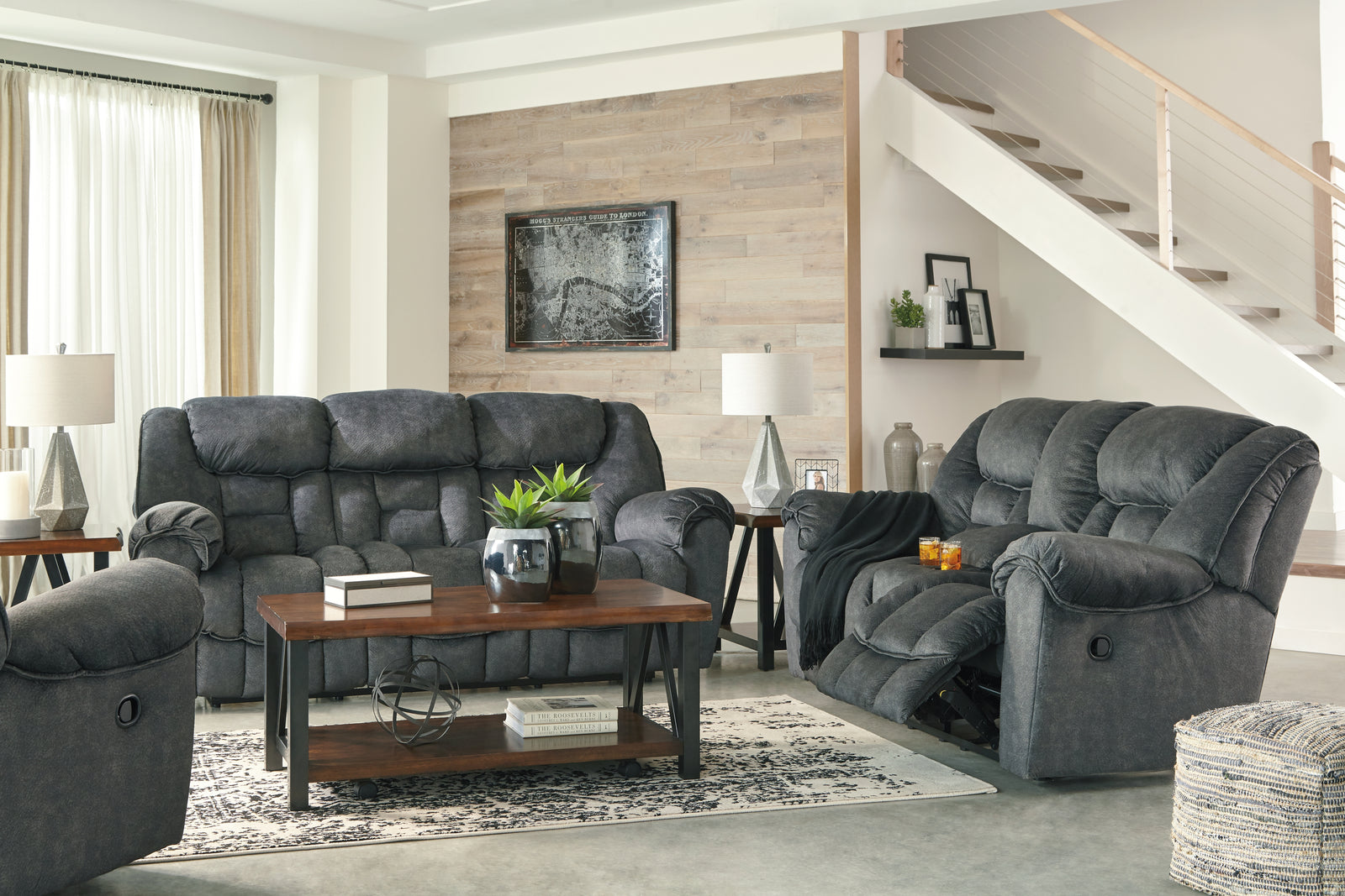 Capehorn Granite Sofa, Loveseat And Recliner
