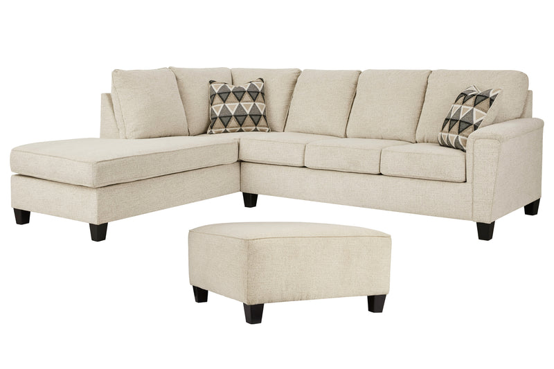 Abinger Natural 2-Piece Sectional With Ottoman