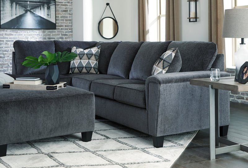 Abinger Smoke Chenille 2-Piece Sectional With Chaise