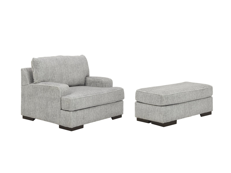 Mercado Pewter Chair And Ottoman