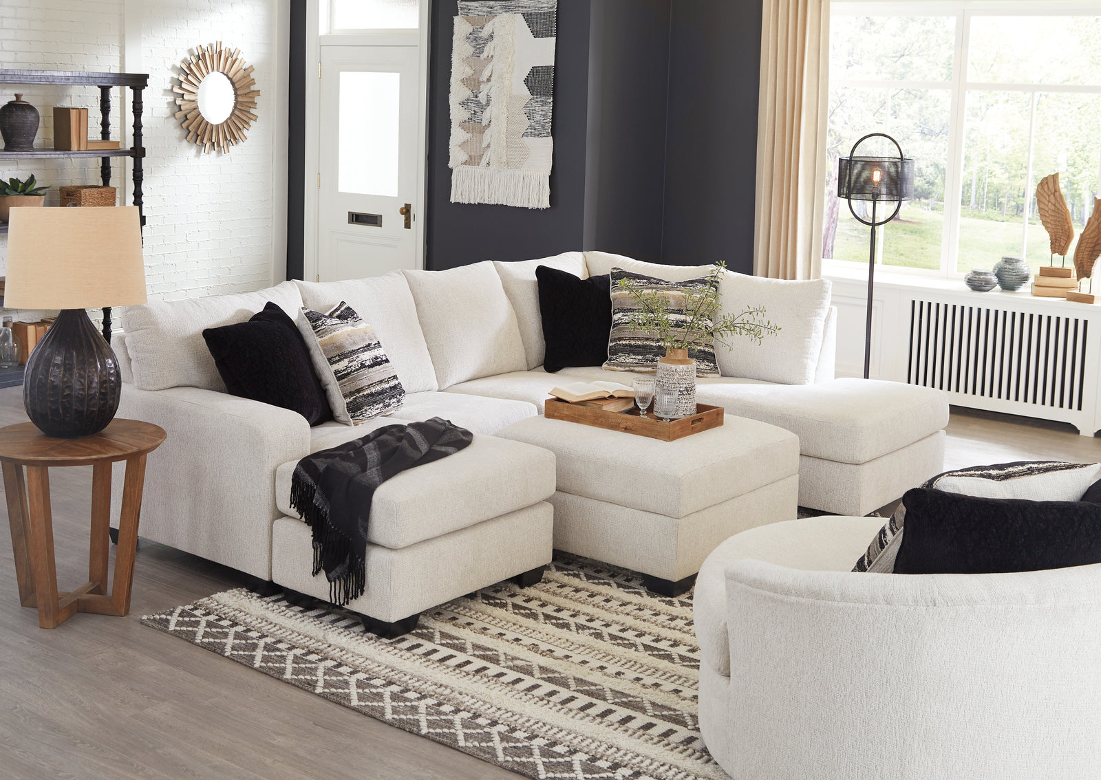 Cambri Snow 2-Piece Sectional With Chair And Ottoman