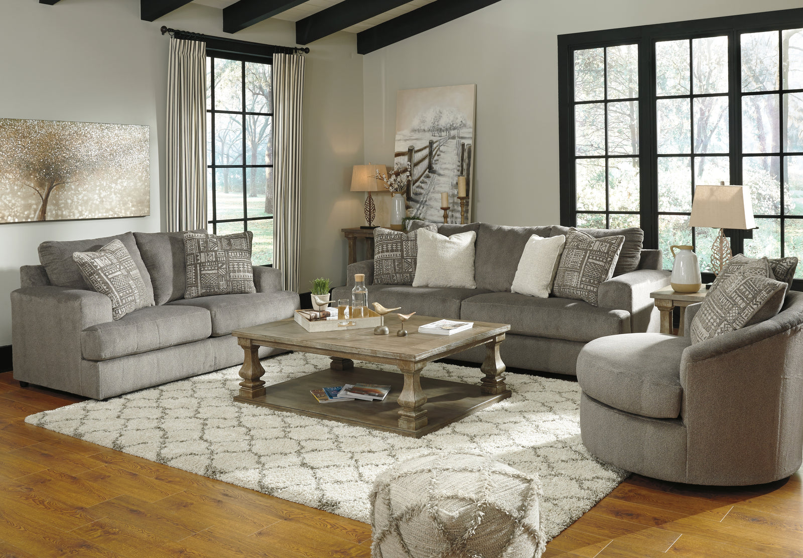 Soletren Ash Sofa, Loveseat And Chair