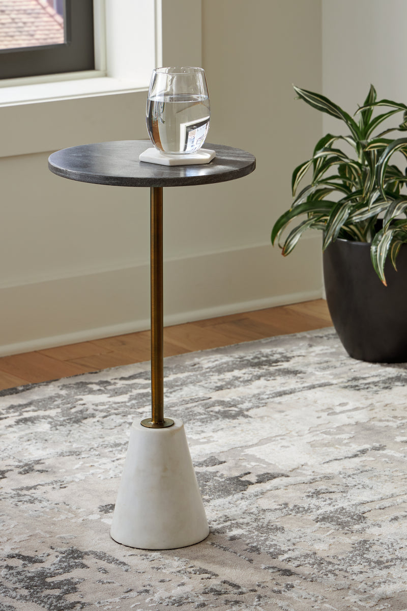 Caramont Black/White/gold Finish Accent Table