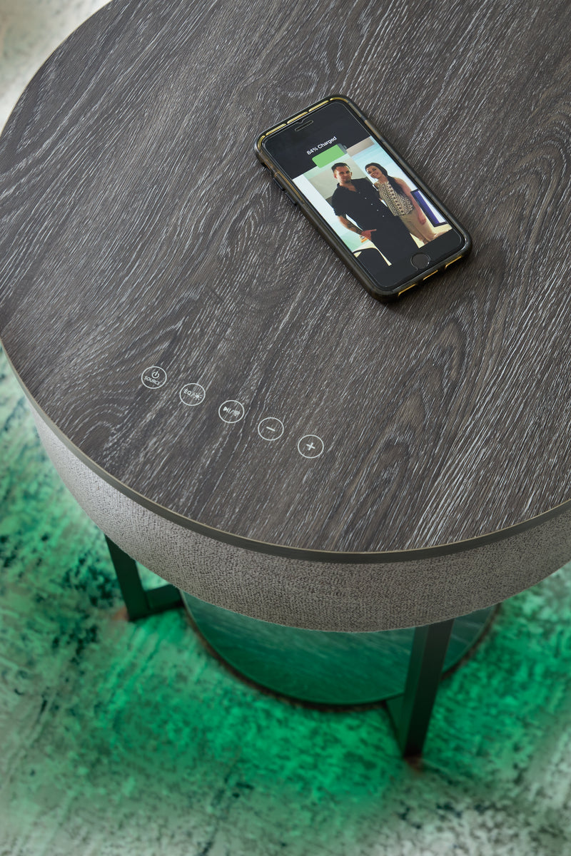Sethlen Gray/black Accent Table With Speaker