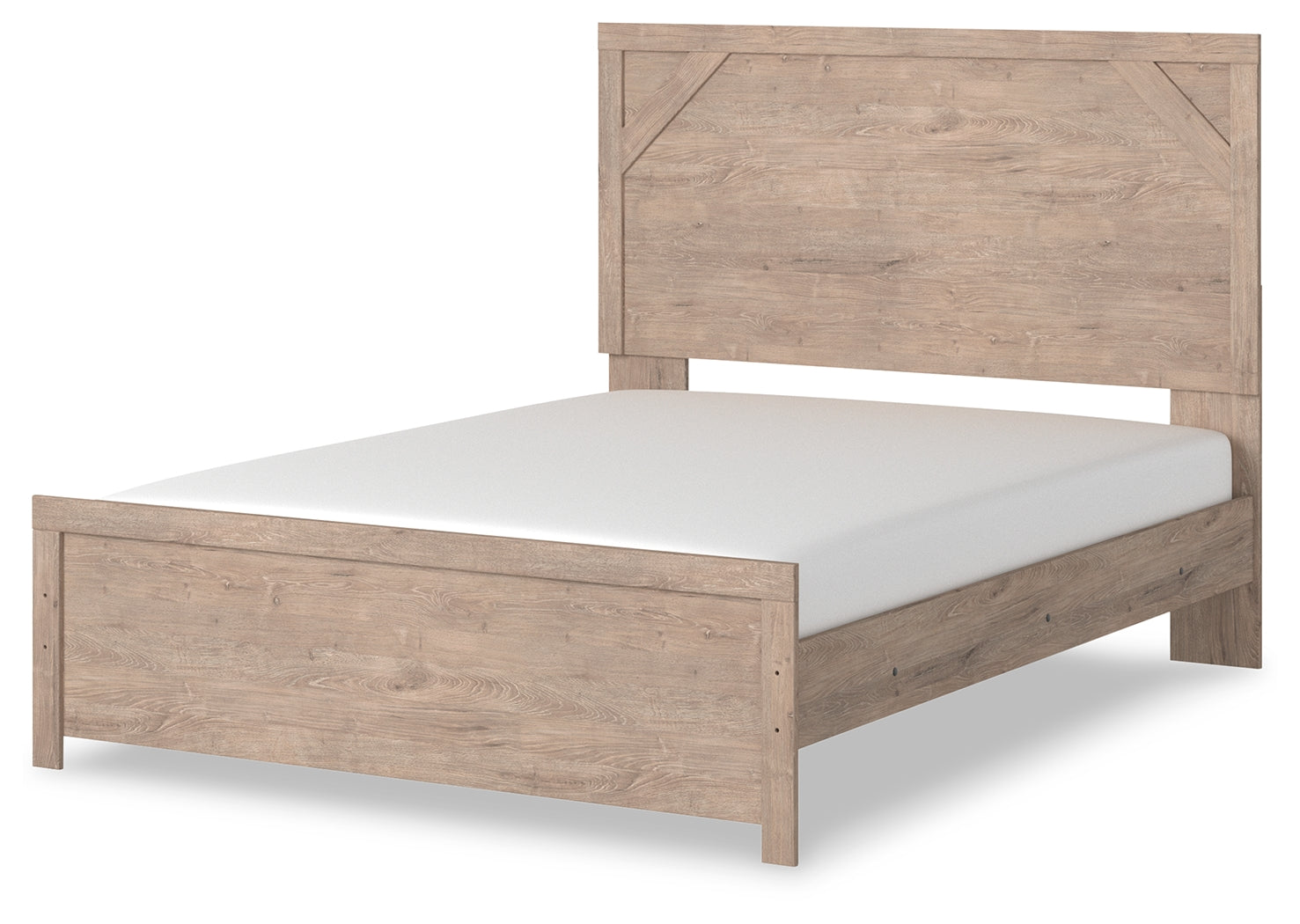 Senniberg Light Brown/white Queen Panel Bed
