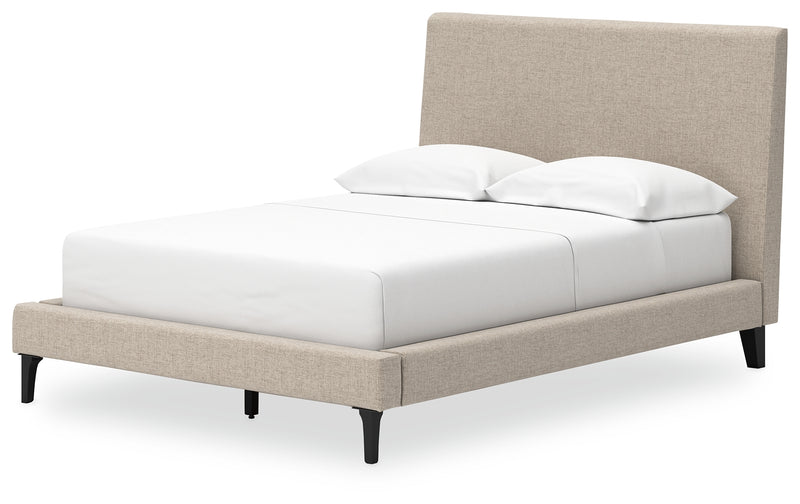 Cielden Soft Gray Full Upholstered Bed With Roll Slats
