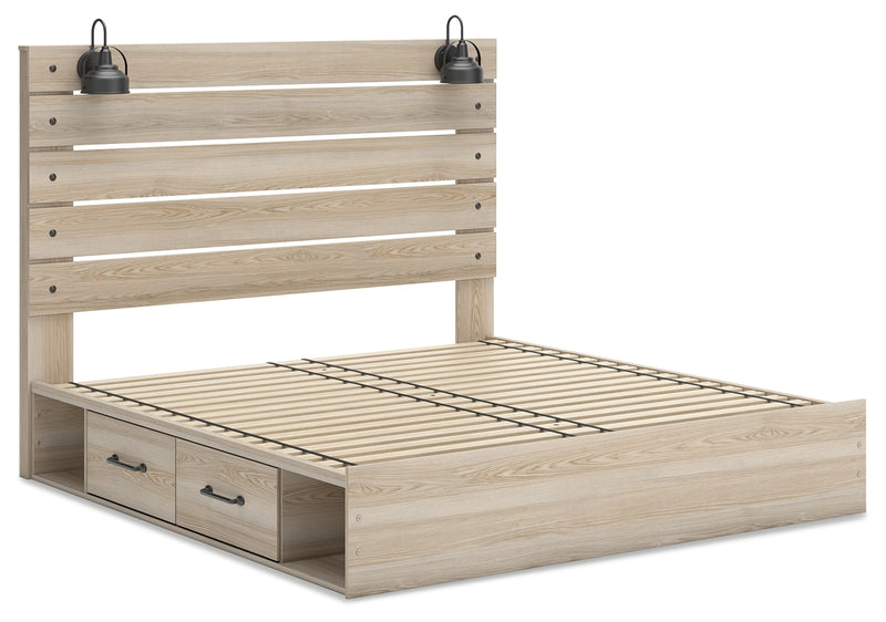 Senbry Tan King Panel Bed With Storage B2252B10