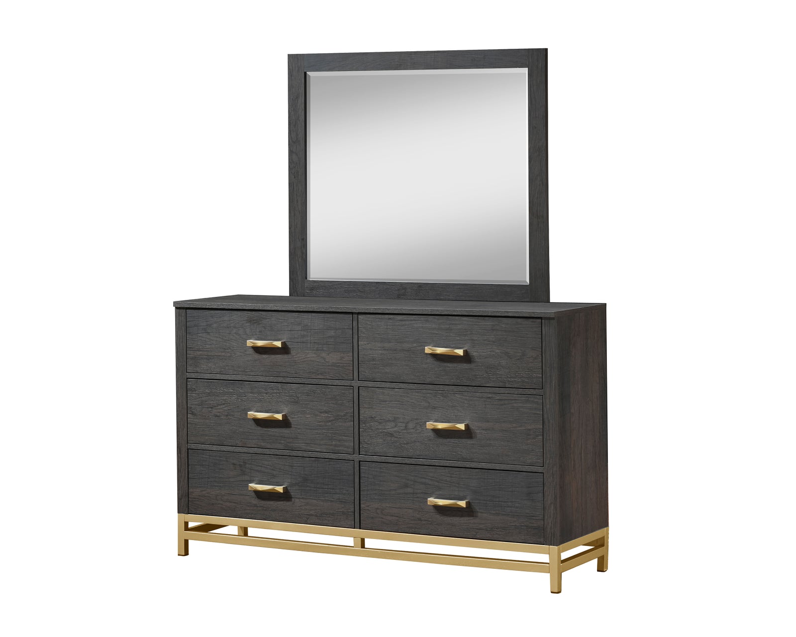 Trevor Dark Brown Modern Contemporary Solid Wood And Veneers 6-Drawers Dresser