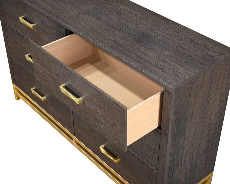 Trevor Dark Brown Modern Contemporary Solid Wood And Veneers 2-Drawers Nightstand