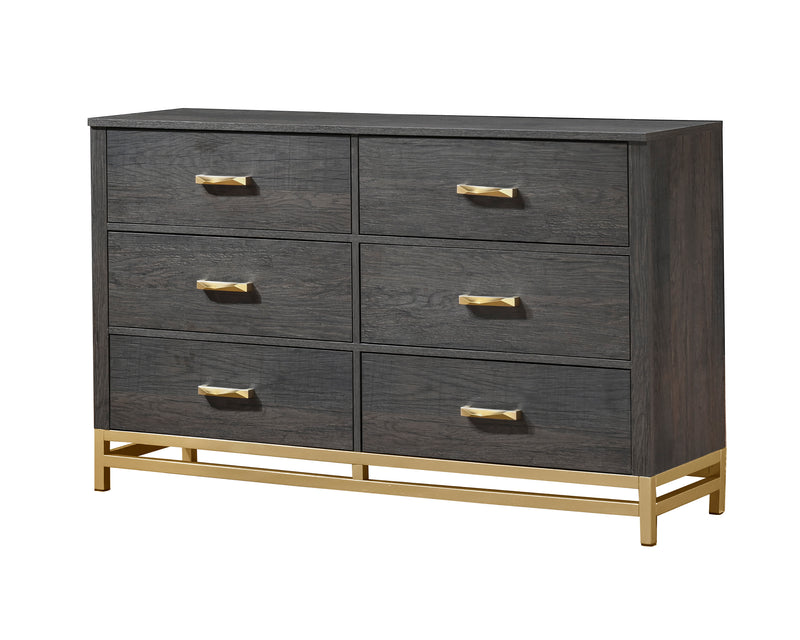 Trevor Dark Brown Modern Contemporary Solid Wood And Veneers 5-Drawers Chest