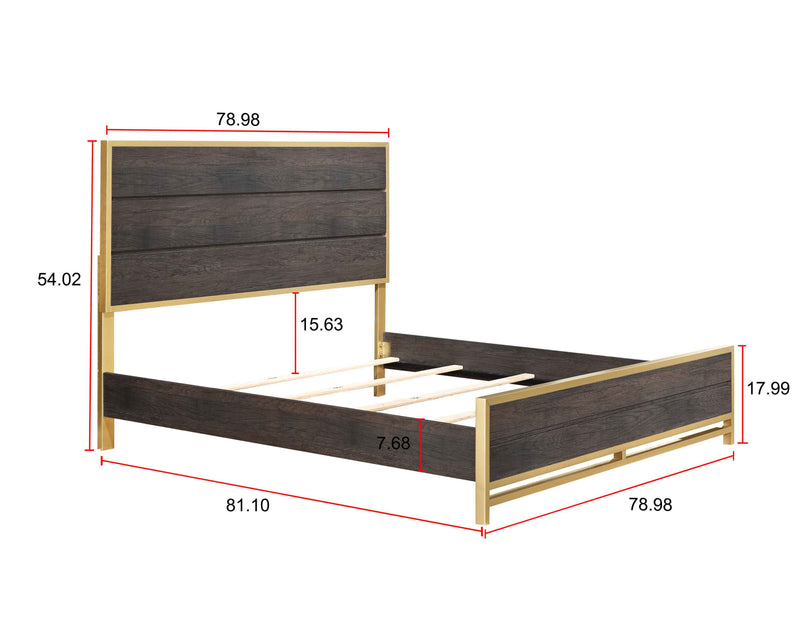 Trevor Dark Brown Modern Contemporary Solid Wood And Veneers 2-Drawers Nightstand