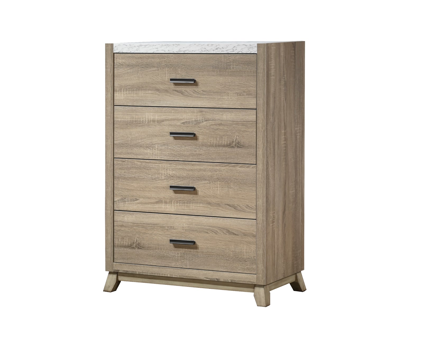 Tilston Brown Modern Contemporary Solid Wood And Veneers 5-Drawers Chest