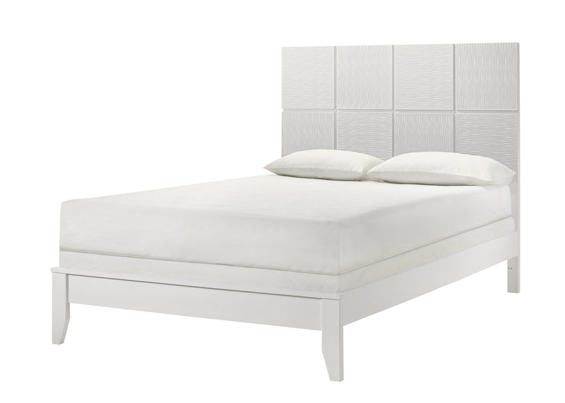Denker-evan White Modern Contemporary Solid Wood Full Bed