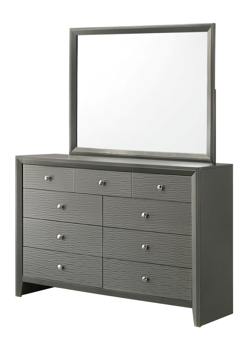 Denker Gunmetal Modern Contemporary Solid Wood 5-Drawers Chest