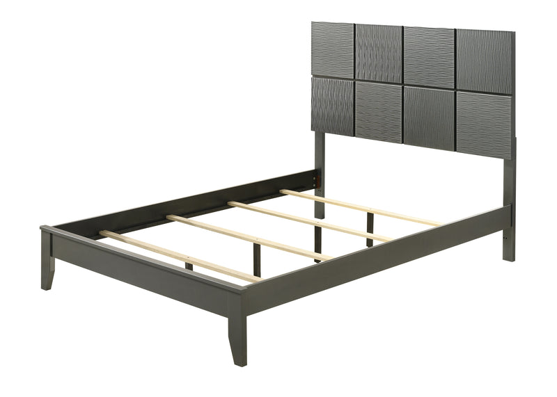 Denker Gunmetal Modern Contemporary Solid Wood Full Bed