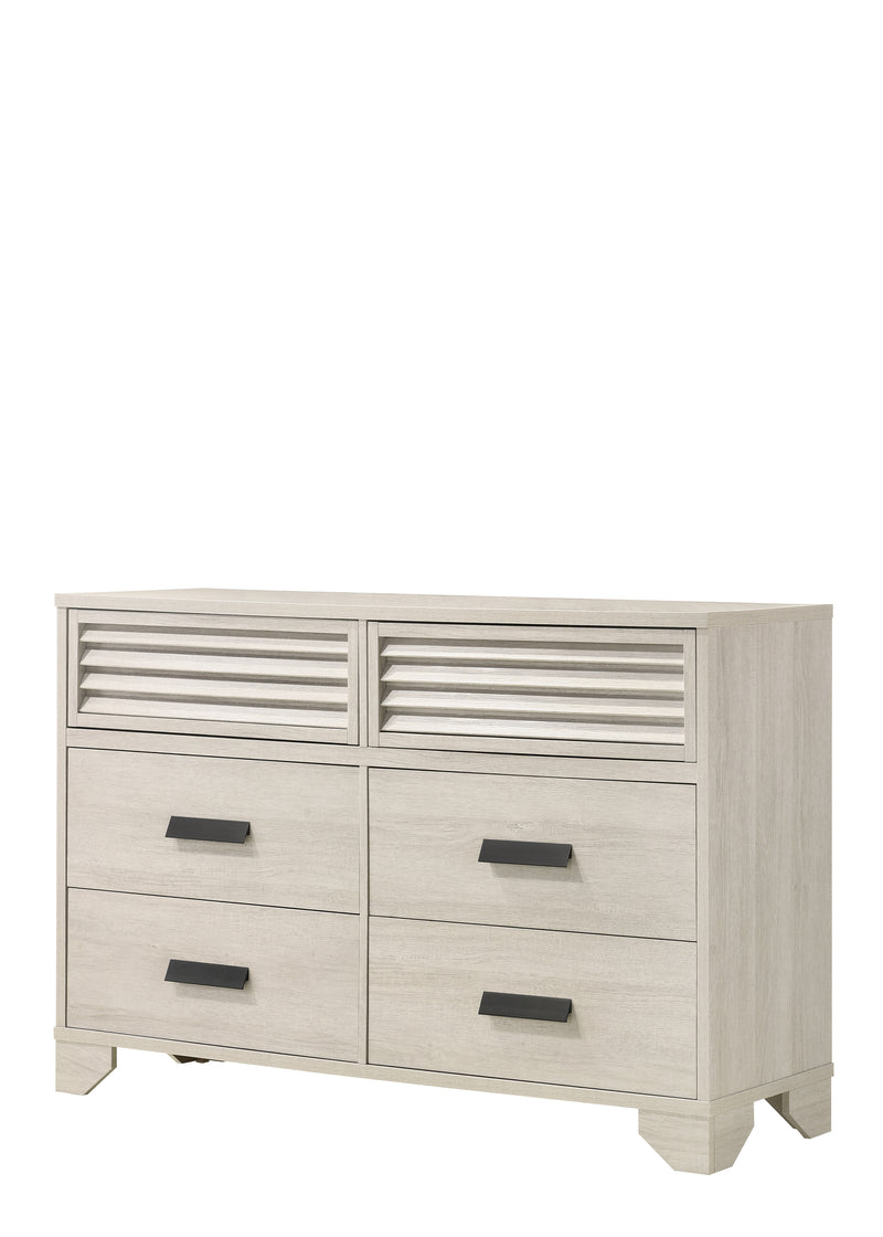 Sarter White Modern Contemporary Solid Wood And Veneers 5-Drawers Chest