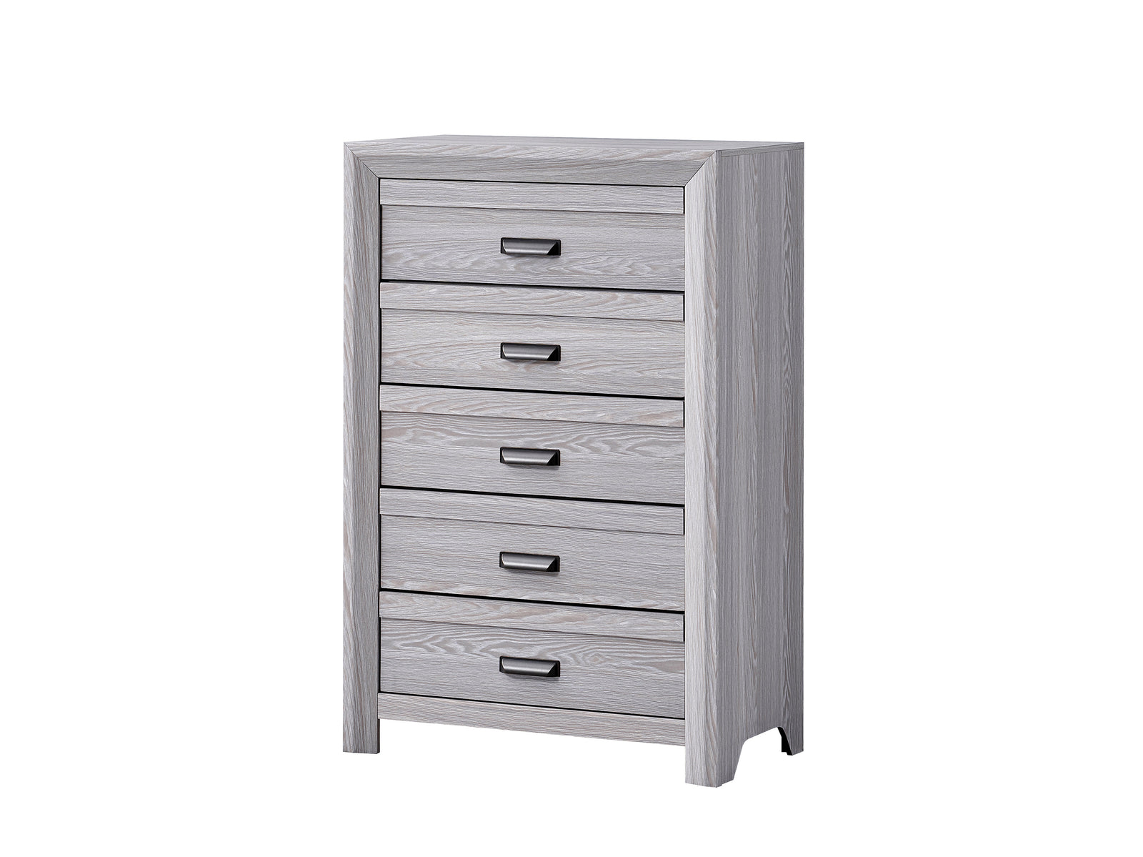 Adelaide Drift Wood Modern Contemporary Solid Wood And Veneers 5-Drawers Chest