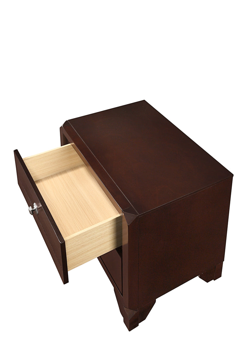 Tamblin Chest Brown, Traditional Contemporary Modern Wood, Hexagon Metal Knobs 5 Drawers