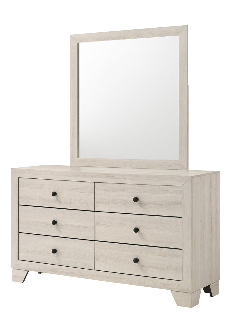 Atticus White Modern Contemporary Solid Wood And Veneers 2-Drawers Nightstand