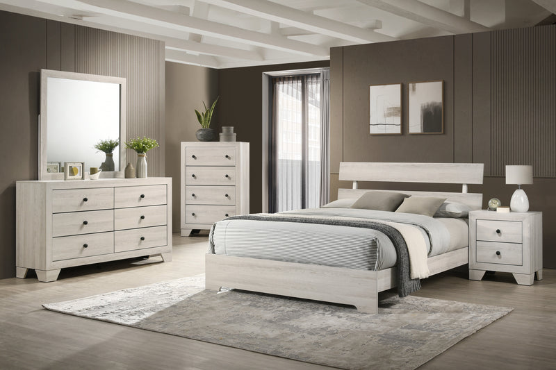 Atticus White Modern Contemporary Solid Wood And Veneers Full Bed