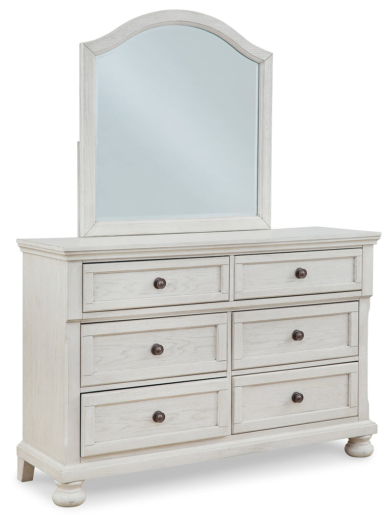Robbinsdale Antique White Dresser And Mirror B742B10