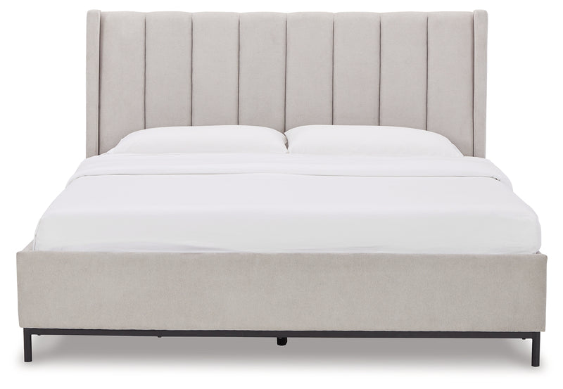 Freslowe White King Upholstered Bed