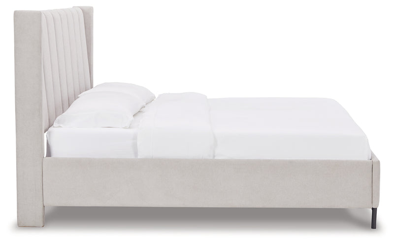 Freslowe White King Upholstered Bed
