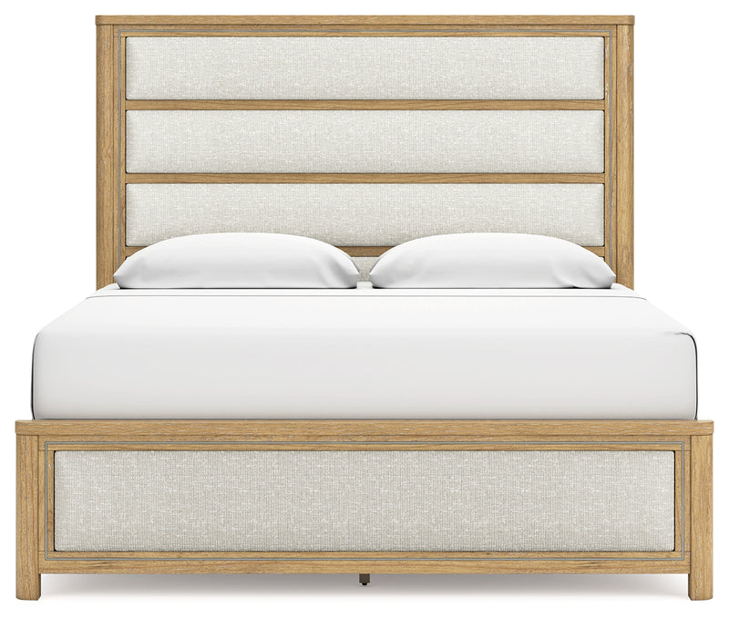 Rencott Light Brown King Upholstered Bed