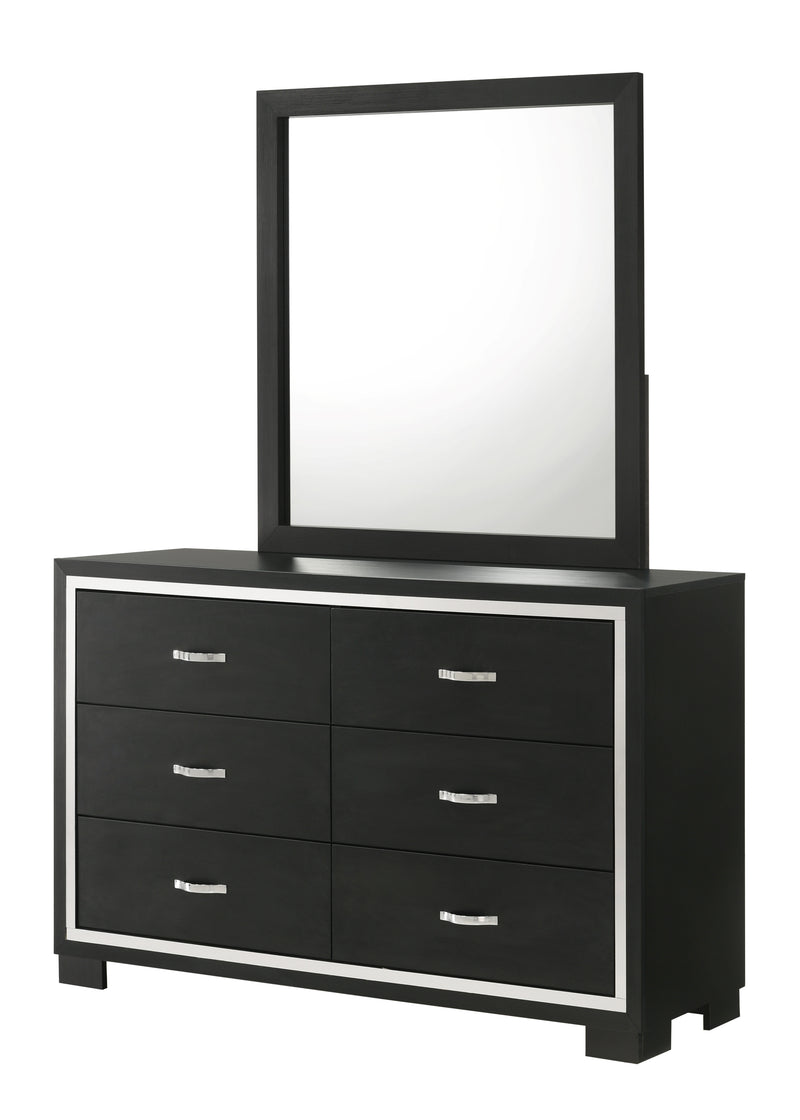 Gennro Black Modern Contemporary Solid Wood 5-Drawers Chest