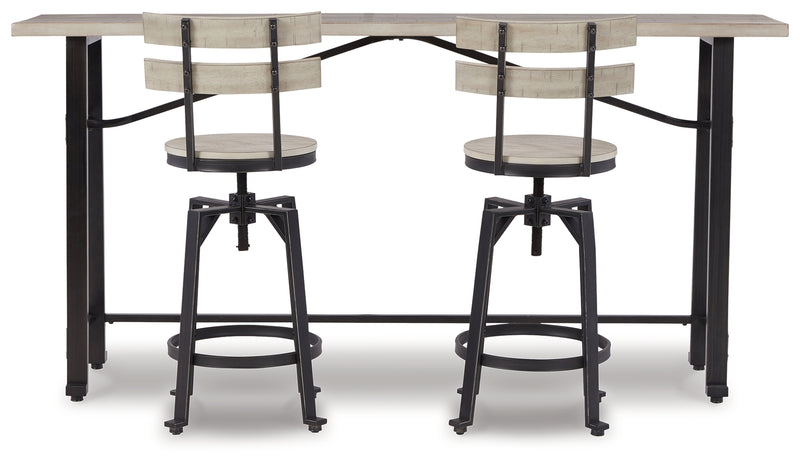 Karisslyn Whitewash/black Counter Height Dining Table And 2 Barstools