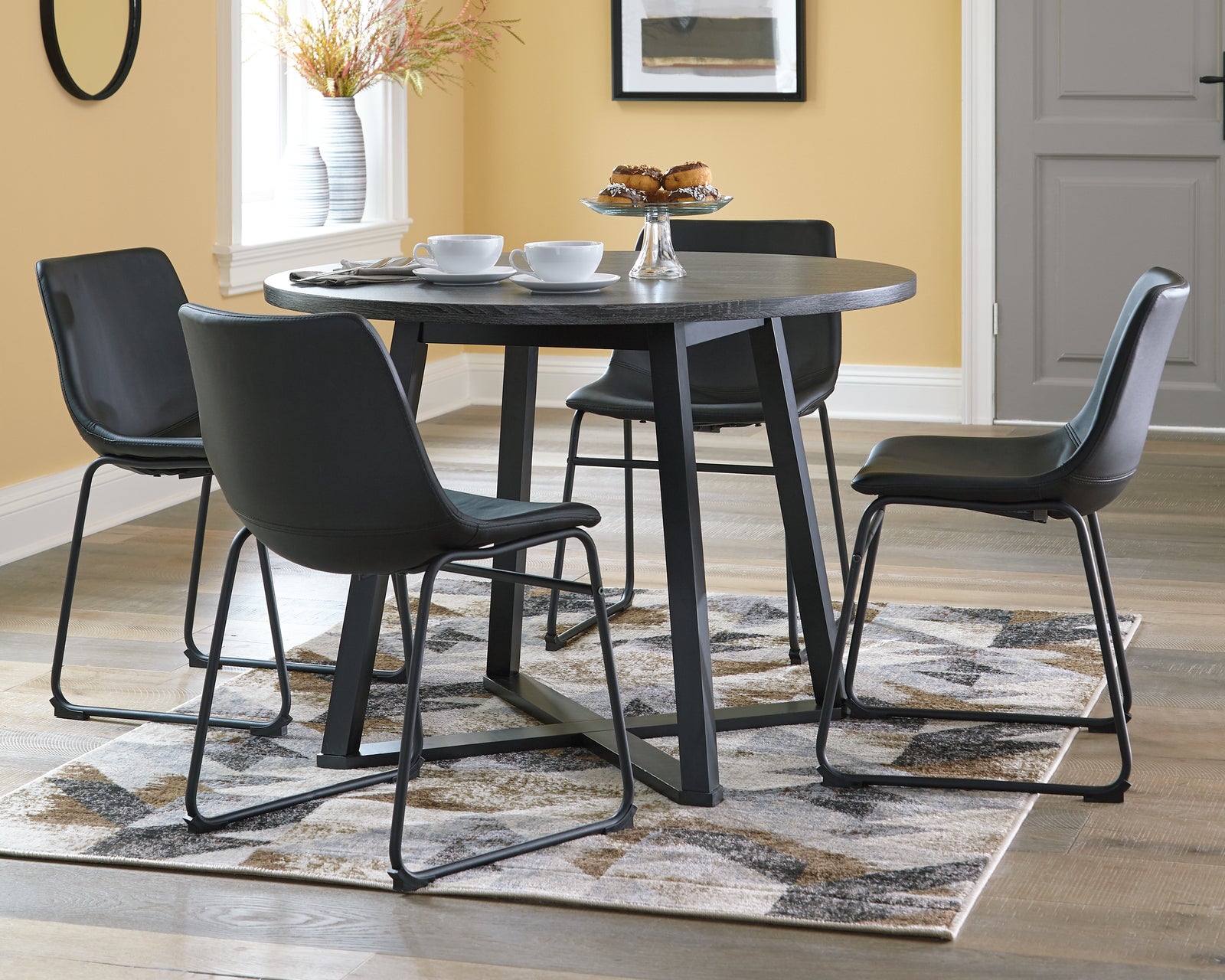 Centiar Black Dining Table And 4 Chairs