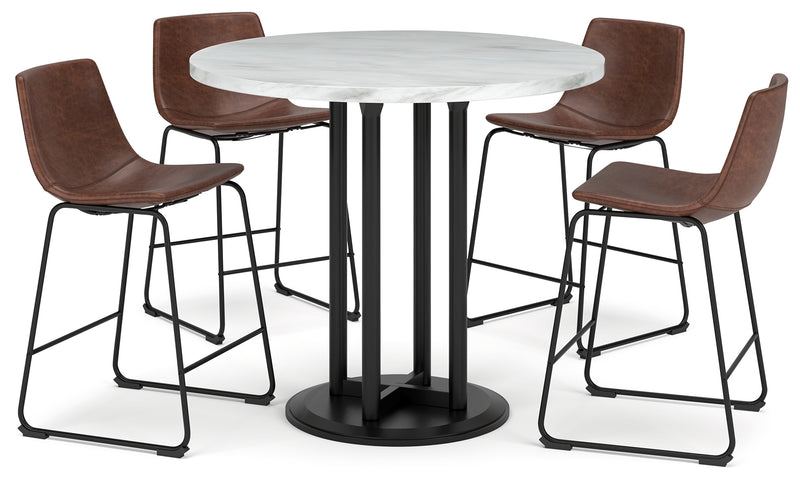Centiar Two-tone Counter Height Dining Table And 4 Barstools PKG014009 - D372-23 | D372-124 | D372-124